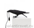 Seletti 14736 playing BIRD светильник ворона черная лампа настольная